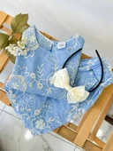 Gök Joy Kız Çocuk Çiçek Desenli Takım – Mavi - 3