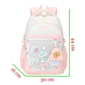 Muggle 3 Bölmeli Anime Girl Kolej Okul Sırt Çantası Pembe (MU-1964) thumbnail 2