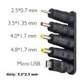 Weko Çoklu Yedek Adaptör Uç Çevirici (2.5*0.7Mm - 4.8*1.7Mm - 3.0*1.1Mm - 4.0*1.7Mm - Micro Usb) - 2