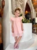 La Ciel Paris Dantel Detaylı Elbise – Somon - 2