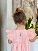 La Ciel Paris Dantel Detaylı Elbise – Somon - 3