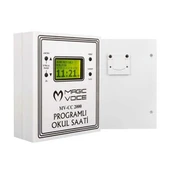 Magicvoice MV-CC2000 USB Duvar Tipi Programlı 20 Adet MP3 Formatı Zil / İstiklal Marşlı Akıllı Dijital Okul Saati (Çan Takılabilir) - 1