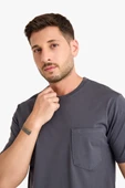 Bisiklet Yaka Kalem Cepli T-shirt - 11