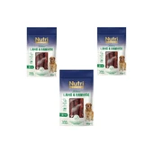 Nutri Canin Rawhide Kuzu Eti Sarılı Kemik Köpek Ödülü 80 gr x 3 Adet et - 1