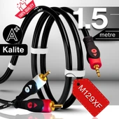 MN6 M129XF Rca Kablosu/1,5 Metre-3.5mm/aux Ses Kablosu-2rca Ses Kablosu-Ses Sistemi Uyumlu - 1