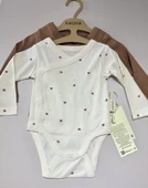 Bebek Zıbın 2 li Takım – Krem Desenli & Kahverengi - 2