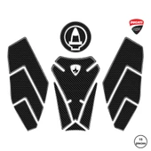 Ducati Diavel 1260S 2019-2022 ile Uyumlu Kaydırmaz 6D Karbon 15 Parça Tank Pad Seti GC78 - 1