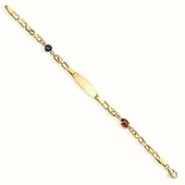 14 Ayar Altın Kaplama Kişiselleştirilmiş Uğur Böceği ve Göz Nazar Boncuklu Çocuk Bilekliği - BPC00101 thumbnail 6