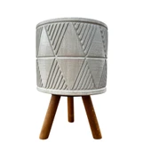 Bitki Tasarımı Ev dekorasyon Bej Piramit Ayaklı Beton Saksı Çiçeklik Saksılık thumbnail 3