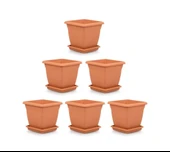 Omnipazar SO-VK03 Villa Kare Tabaklı Saksı Takımı 17 lt Kiremit 6 Adet thumbnail 1