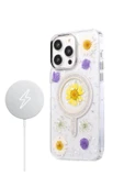 iPhone 15 Pro Max Flower Magsafe Kapak - Krem - 2