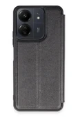 Xiaomi Redmi 13C Kılıf Flip Cover - Siyah - 1