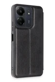 Xiaomi Redmi 13C Kılıf Flip Cover - Siyah - 2
