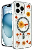 iPhone 16 Pro Kılıf Daisy Simli Magsafe Kapak - Siyah - 1