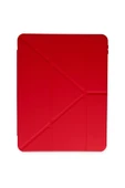 iPad Pro 11 (2024) Kılıf Kalemlikli Mars Tablet Kılıfı - Kırmızı - 3
