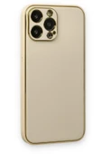 iPhone 13 Pro Kılıf Coco Deri Silikon Kapak - Gold - 2