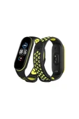 Xiaomi Mi Band 7 Spor Delikli Kordon - Siyah-Yeşil - 1
