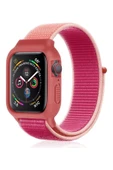 Apple Watch 42mm Hasırlı Cırtcırtlı Kasalı Kordon - Mor - 1
