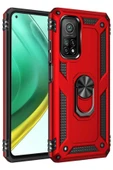 Xiaomi Mi 10T Pro Kılıf Sofya Yüzüklü Silikon Kapak - Kırmızı - 1