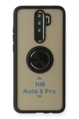 Xiaomi Redmi Note 8 Pro Kılıf Montreal Yüzüklü Silikon Kapak - Siyah - 1