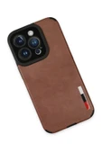 iPhone 14 Pro Max Kılıf Loop Deri Silikon - Kahverengi - 3