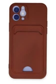 iPhone 12 Kılıf Kelvin Kartvizitli Silikon - Bordo - 1
