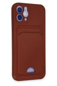 iPhone 12 Kılıf Kelvin Kartvizitli Silikon - Bordo - 3