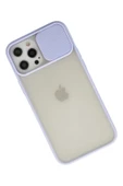iPhone 12 Pro Max Kılıf Palm Buzlu Kamera Sürgülü Silikon - Lila - 2