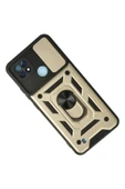 Realme C21 Kılıf Pars Lens Yüzüklü Silikon - Gold - 2