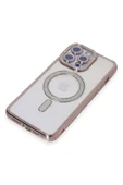 iPhone 15 Pro Kılıf Joke Simli Magneticsafe Kılıf - Pembe - 2