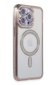 iPhone 15 Pro Kılıf Joke Simli Magneticsafe Kılıf - Pembe - 1