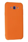 Samsung Galaxy J7 Kılıf Nano içi Kadife Silikon - Turuncu - 3