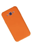 Samsung Galaxy J7 Kılıf Nano içi Kadife Silikon - Turuncu - 2