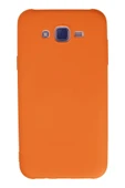 Samsung Galaxy J7 Kılıf Nano içi Kadife Silikon - Turuncu - 1