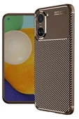 Xiaomi Poco X7 Pro Kılıf Auto Focus Karbon Kapak - Kahverengi - 1