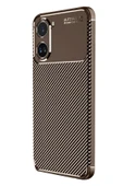 Xiaomi Poco X7 Pro Kılıf Auto Focus Karbon Kapak - Kahverengi - 2