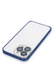 iPhone 15 Pro Metal Bumper Mat Kapak - Lacivert - 4