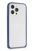 iPhone 15 Pro Metal Bumper Mat Kapak - Lacivert - 3