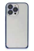 iPhone 15 Pro Metal Bumper Mat Kapak - Lacivert - 2