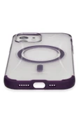 iPhone 11 Hilton Magsafe Kapak - Derin Mor - 3