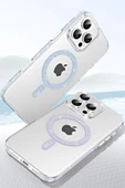 Apple iPhone 15 Move Taşlı Magsafe Kapak - Lila - 3