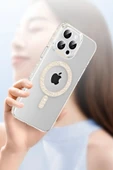Apple iPhone 15 Move Taşlı Magsafe Kapak - Lila - 5