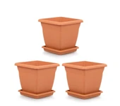 Omnipazar SO-VK05 Villa Kare Tabaklı Saksı Takımı 64 lt Kiremit 3 Adet thumbnail 1