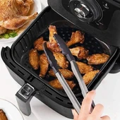 Siyah Isıya Dayanıklı Yıkanılabilir Silikon Fırın Ve Airfryer Kare Model Pişirme Matı 21,5 Cm (5047) - 2