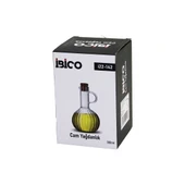MİNİ CAM YAĞDANLIK ÇİZGİLİ DESEN 300ML AHŞAP BAMBU MANTAR TIPA (5047) - 1