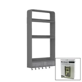GRİ YAPIŞKANLI DUVAR ORGANİZERİ PLASTİK 3 RAF=14CM-19CM-30CM - 2 ÇEKMECE=40CM - 6 ASKI 19 PARÇA (5047) - 1