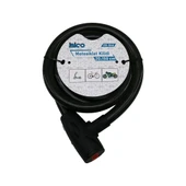 ANAHTARLI AÇ-KAPA KİLİT KAPAKLI MOTOR - BİSİKLET KİLİT ÇELİK TEL SİYAH ŞEFFAF KILIF 20MMX150CM (5047) - 1