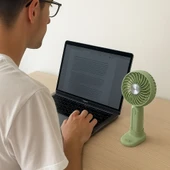 Masa Üstü Standlı USB ile Şarj Olabilen 3 Ayarlı Fan Modlu Çanta Tipi El Fanı (5047) - 3