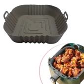 Renkli Isıya Dayanıklı Yıkanılabilir Silikon Fırın Ve Airfryer Kare Model Pişirme Matı 20 Cm (5047) - 1