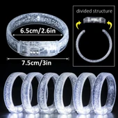 Beyaz-Gümüş Led Işıklı Baskı Yapılabilen Pilli Bileklik Bilezik 1,5 cm Genişlik (5047) - 4